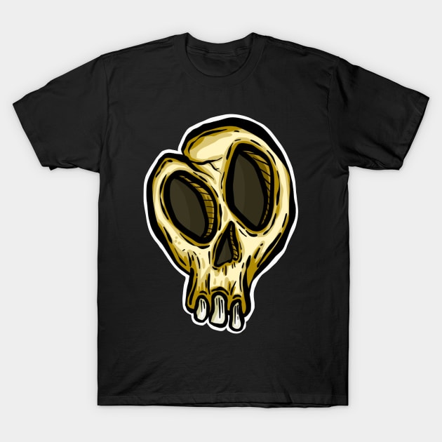 Spooky Halloween Skull Cartoon Illustration T-Shirt by Squeeb Creative